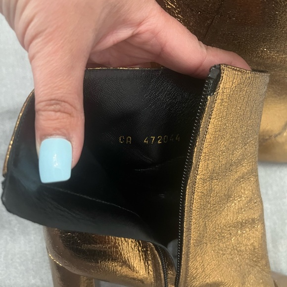 YSL Saint Laurent ankle boots bronze gold - Picture 5 of 6